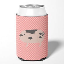Load image into Gallery viewer, Gloucester Old Spot Pig Pink Check Can or Bottle Hugger BB7940CC