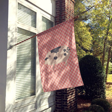 Load image into Gallery viewer, Gloucester Old Spot Pig Pink Check Flag Canvas House Size BB7940CHF