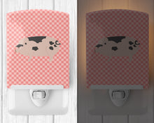 Load image into Gallery viewer, Gloucester Old Spot Pig Pink Check Ceramic Night Light BB7940CNL