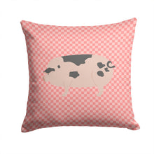 Load image into Gallery viewer, Gloucester Old Spot Pig Pink Check Throw Pillow - 14x14 Decorative Pillow – Art for Your Home &amp; Patio BB7940PW1414