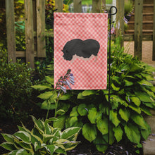 Load image into Gallery viewer, Vietnamese Pot-Bellied Pig Pink Check Garden Flag - Outdoor Decorative Yard Flag