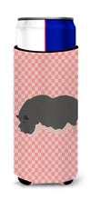 Load image into Gallery viewer, Vietnamese Pot-Bellied Pig Pink Check   Hugger for slim cans