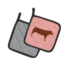 Load image into Gallery viewer, Duroc Pig Pink Check Pot Holders - Set of 2 - Heat-Resistant Kitchen Essentials BB7942PTHD