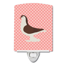 Load image into Gallery viewer, Large Pigeon Pink Check Ceramic Night Light BB7943CNL