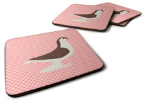 Load image into Gallery viewer, Large Pigeon Pink Check Foam Coaster  BB7943FC