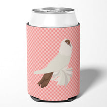 Load image into Gallery viewer, German Helmet Pigeon Pink Check Can or Bottle Hugger BB7944CC