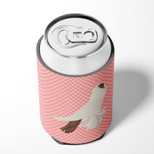 Load image into Gallery viewer, German Helmet Pigeon Pink Check Can or Bottle Hugger BB7944CC