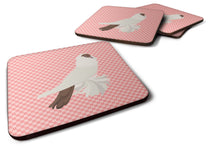 Load image into Gallery viewer, German Helmet Pigeon Pink Check Foam Coaster  BB7944FC