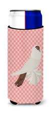 Load image into Gallery viewer, German Helmet Pigeon Pink Check   Hugger for slim cans