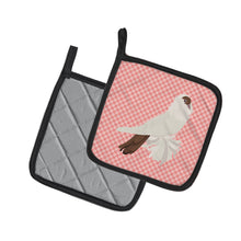 Load image into Gallery viewer, German Helmet Pigeon Pink Check Pot Holders - Set of 2 - Heat-Resistant Kitchen Essentials BB7944PTHD