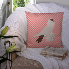 Load image into Gallery viewer, German Helmet Pigeon Pink Check Throw Pillow - 14x14 Decorative Pillow – Art for Your Home &amp; Patio BB7944PW1414