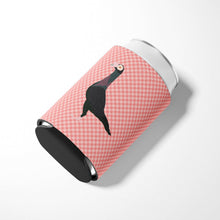 Load image into Gallery viewer, English Carrier Pigeon Pink Check Can or Bottle Hugger BB7945CC