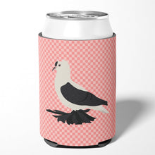 Load image into Gallery viewer, Saxon Fairy Swallow Pigeon Pink Check Can or Bottle Hugger BB7946CC