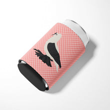 Load image into Gallery viewer, Saxon Fairy Swallow Pigeon Pink Check Can or Bottle Hugger BB7946CC