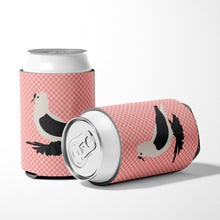 Load image into Gallery viewer, Saxon Fairy Swallow Pigeon Pink Check Can or Bottle Hugger BB7946CC