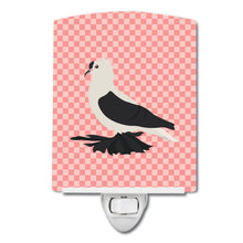 Load image into Gallery viewer, Saxon Fairy Swallow Pigeon Pink Check Ceramic Night Light BB7946CNL