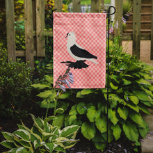 Load image into Gallery viewer, Saxon Fairy Swallow Pigeon Pink Check Garden Flag - Outdoor Decorative Yard Flag