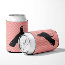 Load image into Gallery viewer, Budapest Highflyer Pigeon Pink Check Can or Bottle Hugger BB7947CC