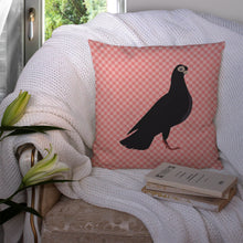 Load image into Gallery viewer, Budapest Highflyer Pigeon Pink Check Throw Pillow - 14x14 Decorative Pillow – Art for Your Home &amp; Patio BB7947PW1414