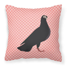 Load image into Gallery viewer, Budapest Highflyer Pigeon Pink Check Fabric Decorative Pillow BB7947PW1818