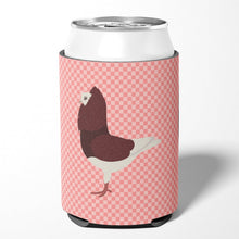Load image into Gallery viewer, Capuchin Red Pigeon Pink Check Can or Bottle Hugger BB7948CC