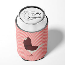 Load image into Gallery viewer, Capuchin Red Pigeon Pink Check Can or Bottle Hugger BB7948CC