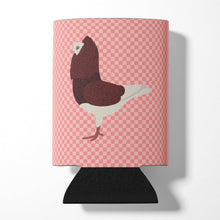 Load image into Gallery viewer, Capuchin Red Pigeon Pink Check Can or Bottle Hugger BB7948CC