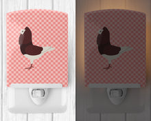Load image into Gallery viewer, Capuchin Red Pigeon Pink Check Ceramic Night Light BB7948CNL