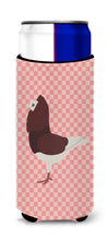 Load image into Gallery viewer, Capuchin Red Pigeon Pink Check   Hugger for slim cans