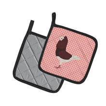Load image into Gallery viewer, Capuchin Red Pigeon Pink Check Pot Holders - Set of 2 - Heat-Resistant Kitchen Essentials BB7948PTHD