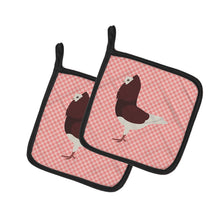 Load image into Gallery viewer, Capuchin Red Pigeon Pink Check Pot Holders - Set of 2 - Heat-Resistant Kitchen Essentials BB7948PTHD