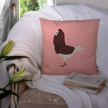 Load image into Gallery viewer, Capuchin Red Pigeon Pink Check Throw Pillow - 14x14 Decorative Pillow – Art for Your Home &amp; Patio BB7948PW1414