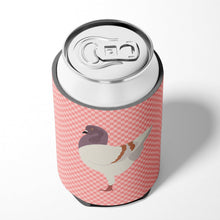 Load image into Gallery viewer, German Modena Pigeon Pink Check Can or Bottle Hugger BB7949CC