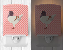 Load image into Gallery viewer, German Modena Pigeon Pink Check Ceramic Night Light BB7949CNL