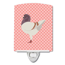 Load image into Gallery viewer, German Modena Pigeon Pink Check Ceramic Night Light BB7949CNL