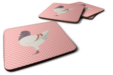 Load image into Gallery viewer, German Modena Pigeon Pink Check Foam Coaster  BB7949FC