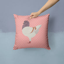 Load image into Gallery viewer, German Modena Pigeon Pink Check Throw Pillow - 14x14 Decorative Pillow – Art for Your Home &amp; Patio BB7949PW1414