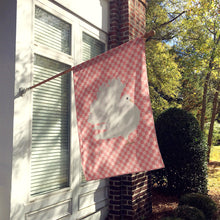 Load image into Gallery viewer, Silver Fantail Pigeon Pink Check Flag Canvas House Size BB7950CHF