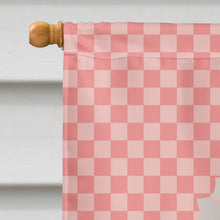 Load image into Gallery viewer, Silver Fantail Pigeon Pink Check Flag Canvas House Size BB7950CHF