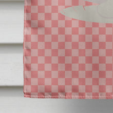 Load image into Gallery viewer, Silver Fantail Pigeon Pink Check Flag Canvas House Size BB7950CHF