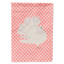 Load image into Gallery viewer, Silver Fantail Pigeon Pink Check Flag Canvas House Size BB7950CHF