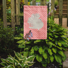 Load image into Gallery viewer, Silver Fantail Pigeon Pink Check Garden Flag - Outdoor Decorative Yard Flag