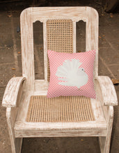 Load image into Gallery viewer, Silver Fantail Pigeon Pink Check Fabric Decorative Pillow BB7950PW1818
