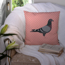 Load image into Gallery viewer, Racing Pigeon Pink Check Throw Pillow - 14x14 Decorative Pillow – Art for Your Home &amp; Patio BB7951PW1414