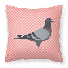 Load image into Gallery viewer, Racing Pigeon Pink Check Fabric Decorative Pillow BB7951PW1818