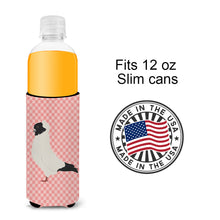 Load image into Gallery viewer, Nun Pigeon Pink Check   Hugger for slim cans