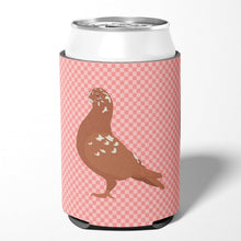 Load image into Gallery viewer, African Owl Pigeon Pink Check Can or Bottle Hugger BB7953CC