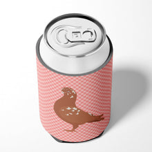 Load image into Gallery viewer, African Owl Pigeon Pink Check Can or Bottle Hugger BB7953CC
