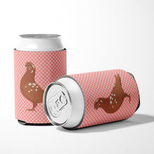 Load image into Gallery viewer, African Owl Pigeon Pink Check Can or Bottle Hugger BB7953CC