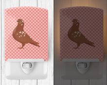 Load image into Gallery viewer, African Owl Pigeon Pink Check Ceramic Night Light BB7953CNL